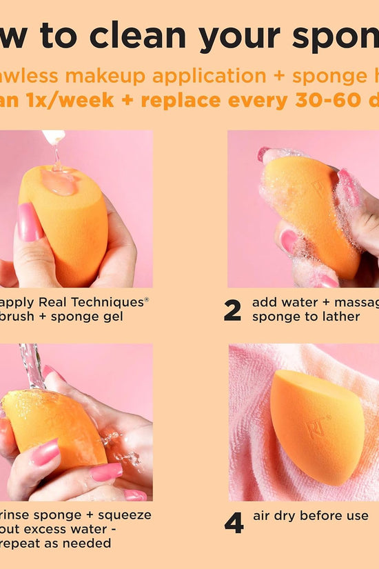 Miracle Complexion Sponge, Makeup Blender for Liquid and Cream Foundation, Full Coverage, Streak-Free Professional Makeup Tool, Cruelty Free, Vegan, Latex Free, 4 Count