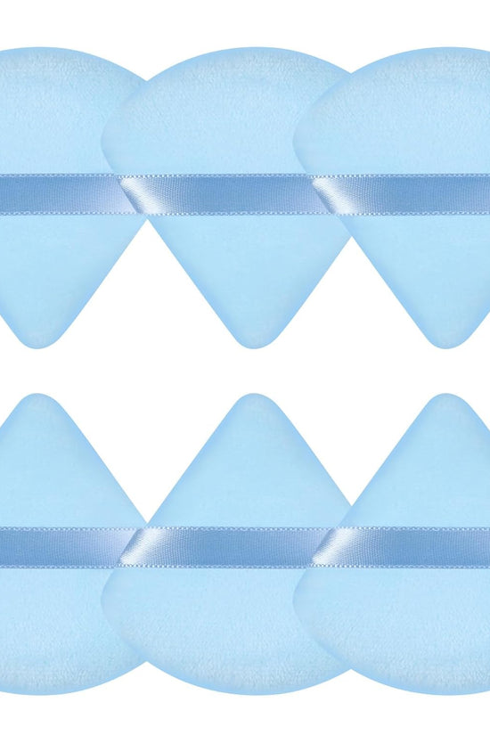 6 Pcs Powder Puff Face Soft Triangle Makeup Puff Velour Makeup Sponge Beauty Blender for Loose Powder (Black)