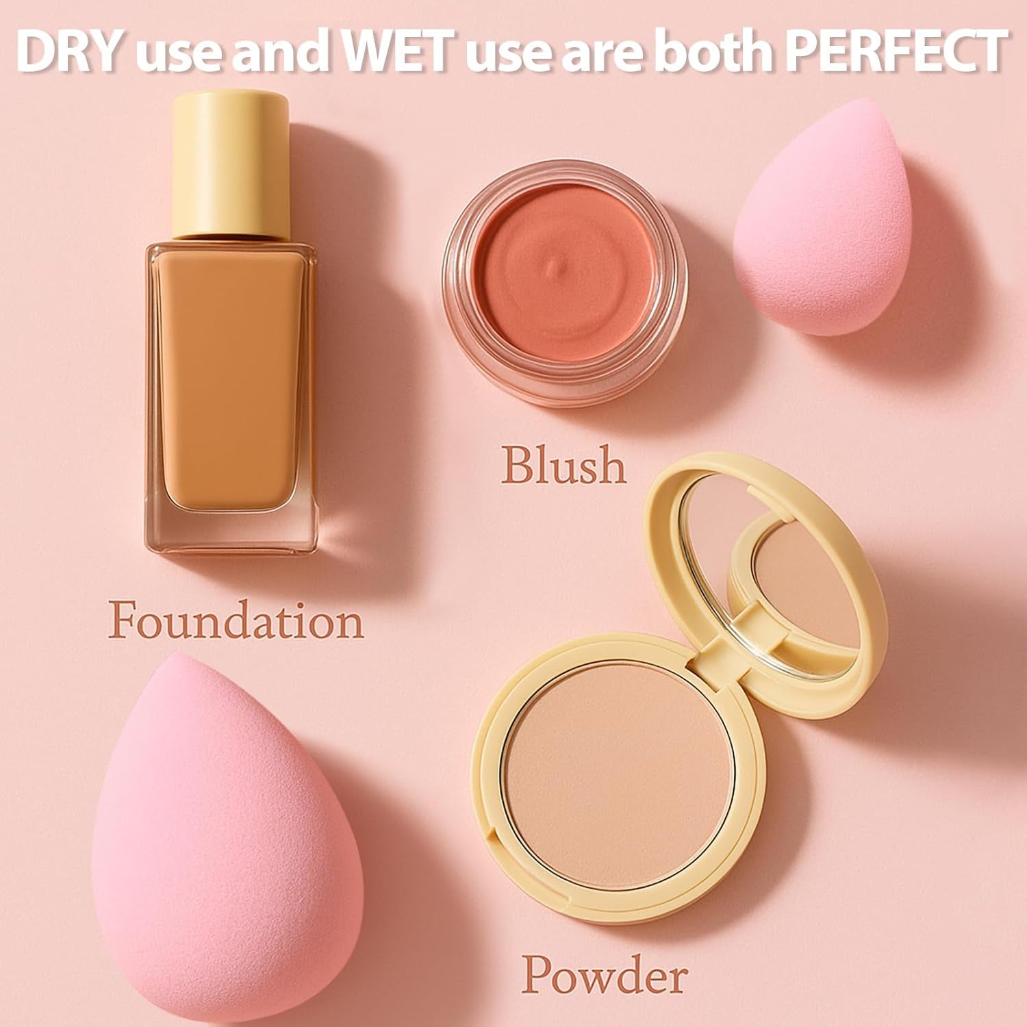 Makeup Sponge Set  Blender Sponges 7 Pcs for Liquid, Cream, and Powder, Latex Free, Multi Colored Beauty Sponges with 1 Mini Sponge, Vegan & Cruelty-Free