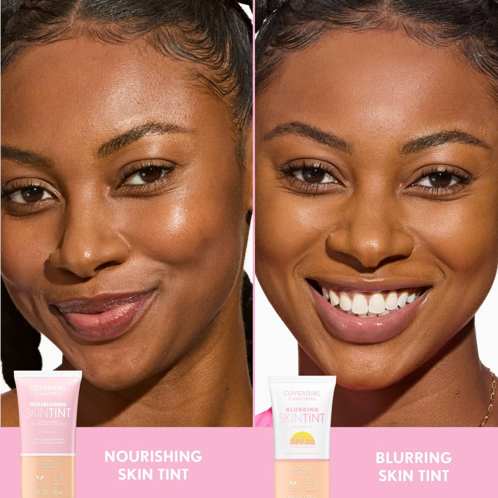 Clean Fresh Blurring Skin Tint with SPF 30, 430 Medium Neutral, Liquid Foundation, Soft Matte Finish, Smooths, Brightens, Blurs Pores, Mineral Sunscreen, Vegan Formula