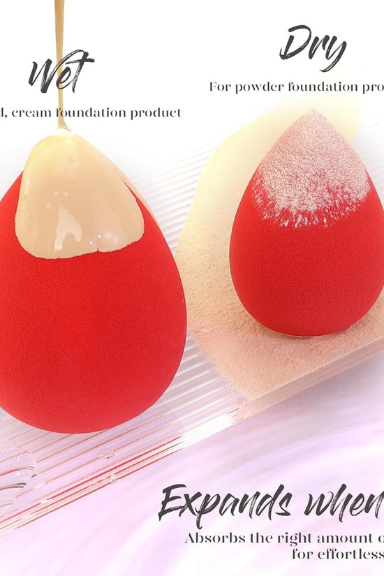 Makeup Sponge Set 5 Pack Micro Porous Low Absorption Soft Latex Free Foundation Beauty Sponges & Blenders for Powder Cream