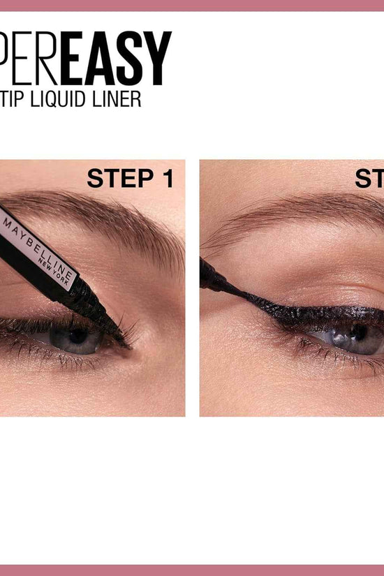 Hyper Easy Liquid Pen No-Skip Eyeliner, Satin Finish, Waterproof Formula, Pitch Black, 0.018 Fl Oz