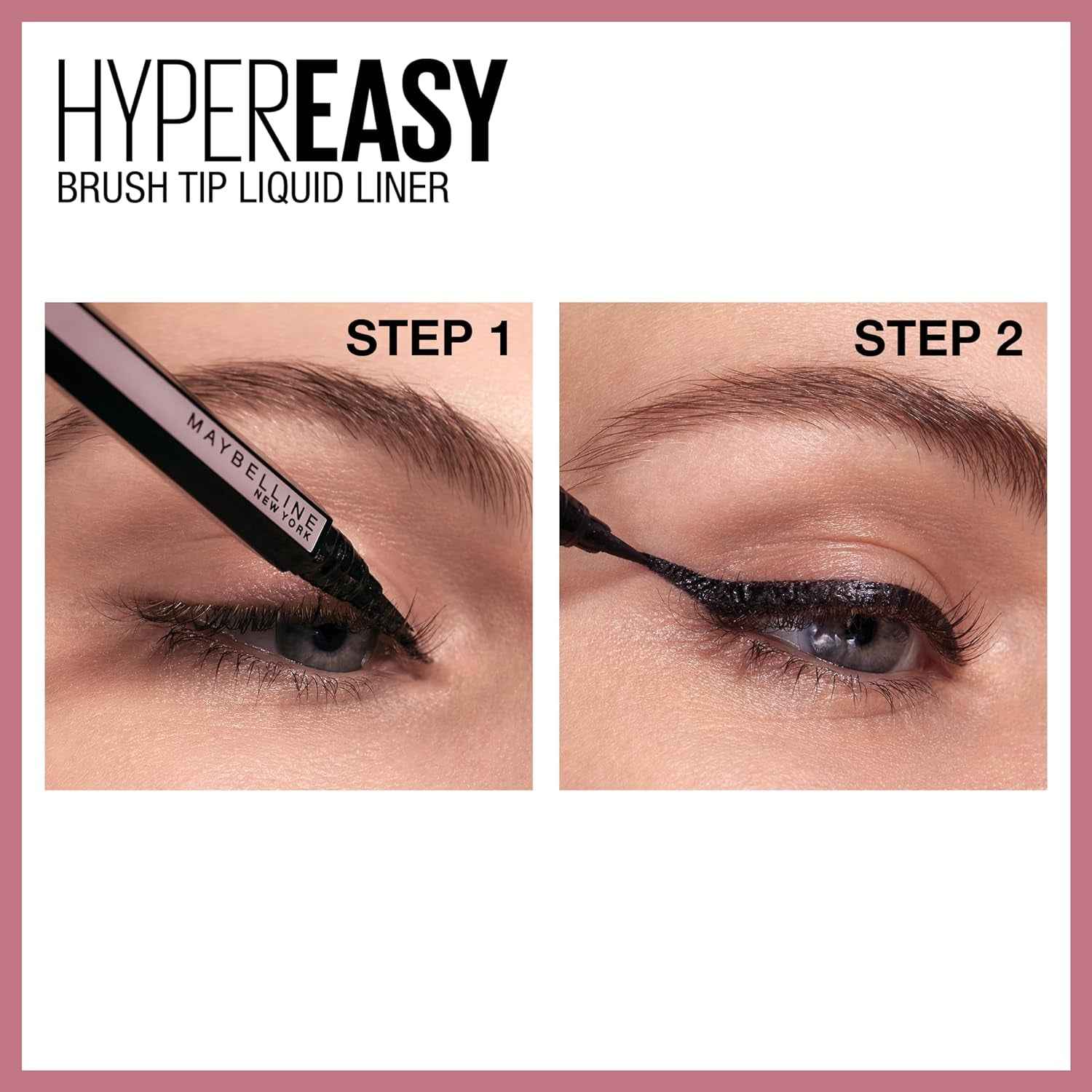 Hyper Easy Liquid Pen No-Skip Eyeliner, Satin Finish, Waterproof Formula, Pitch Black, 0.018 Fl Oz