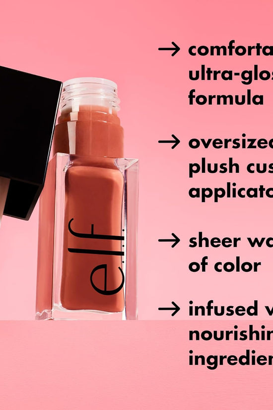 Glow Reviver Lip Oil, Nourishing Tinted Lip Oil for a High-Shine Finish, Infused with Jojoba Oil, Vegan & Cruelty-Free, Rose Envy