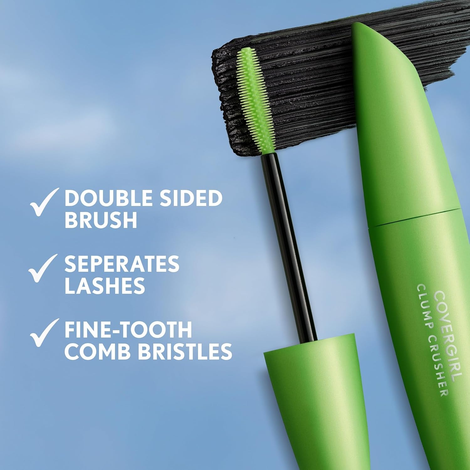 Clump Crusher Mascara, 20X More Volume, Double Sided Brush, Long-Lasting Wear - 800 Very Black (Pack of 1)