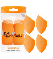 Miracle Complexion Sponge, Makeup Blender for Liquid and Cream Foundation, Full Coverage, Streak-Free Professional Makeup Tool, Cruelty Free, Vegan, Latex Free, 4 Count