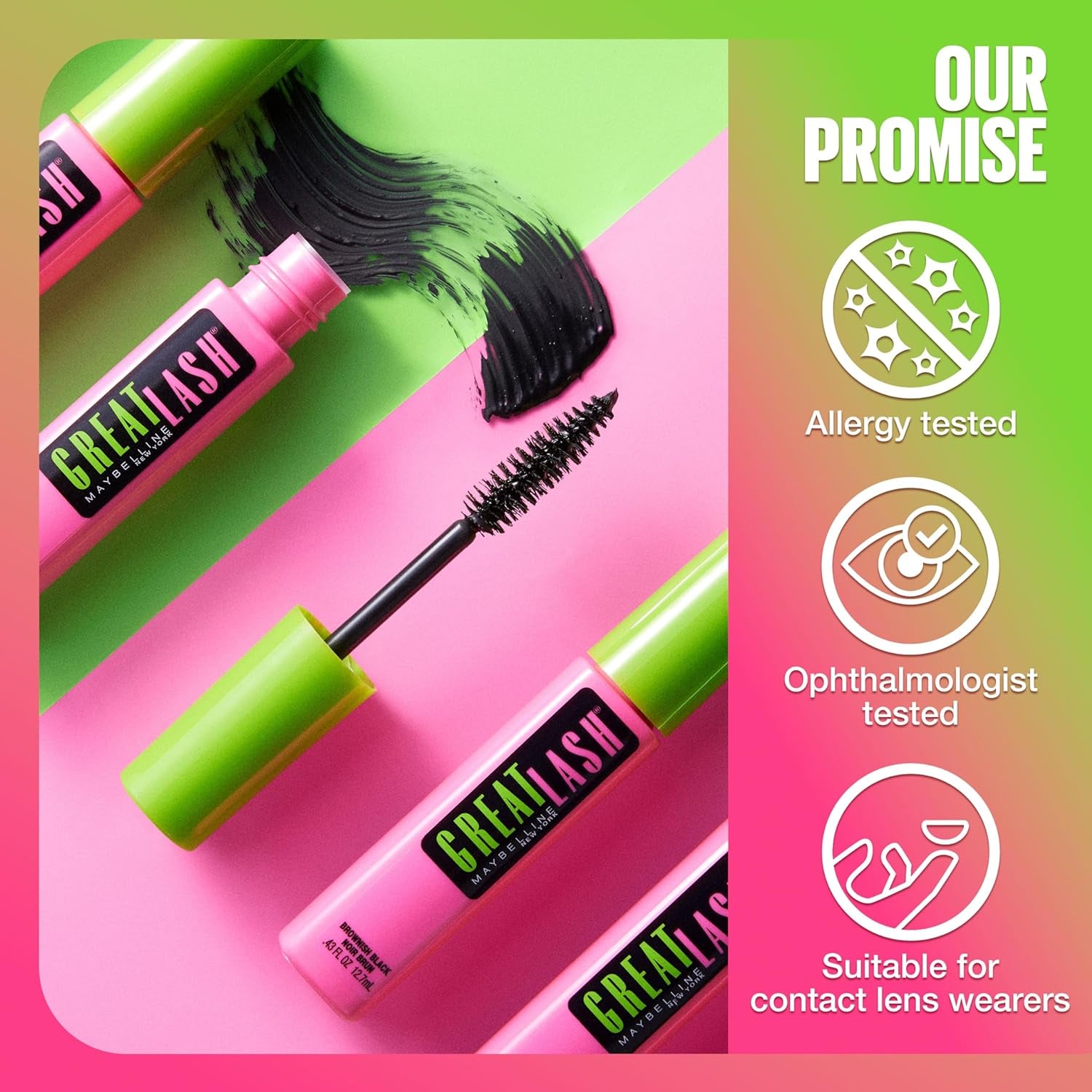 Great Lash Clear Mascara, Conditioning Formula for Lashes and Eyebrows for a Natural Eye Makeup Look, 1 Count