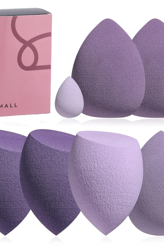 Makeup Sponge Set  with Storage Case 7 Pcs for Liquid, Cream, and Powder,Save Foundation with 1 Mini Makeup Sponge for Travel Daily Use (A-Pink）