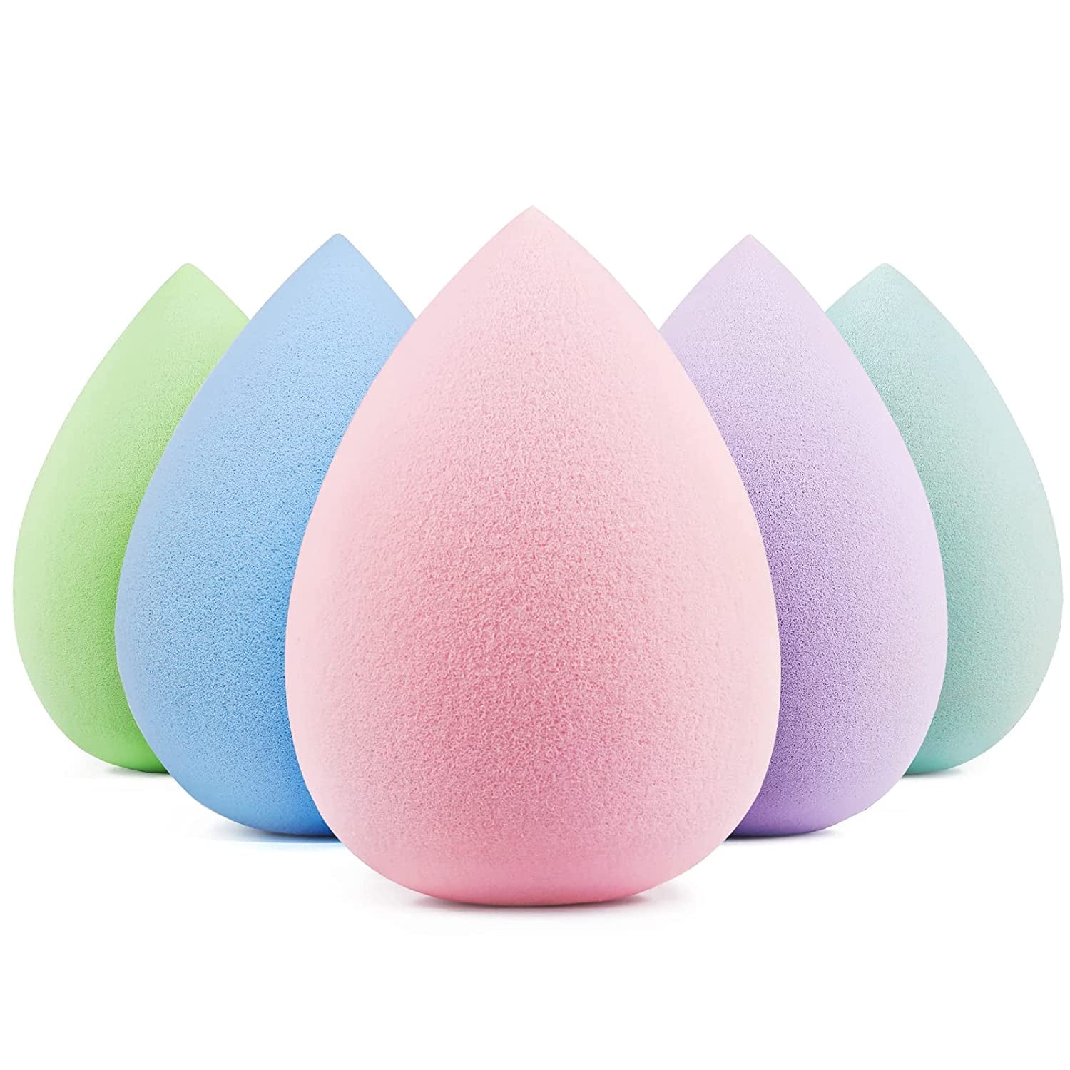 Makeup Sponge Set 5 Pack Micro Porous Low Absorption Soft Latex Free Foundation Beauty Sponges & Blenders for Powder Cream
