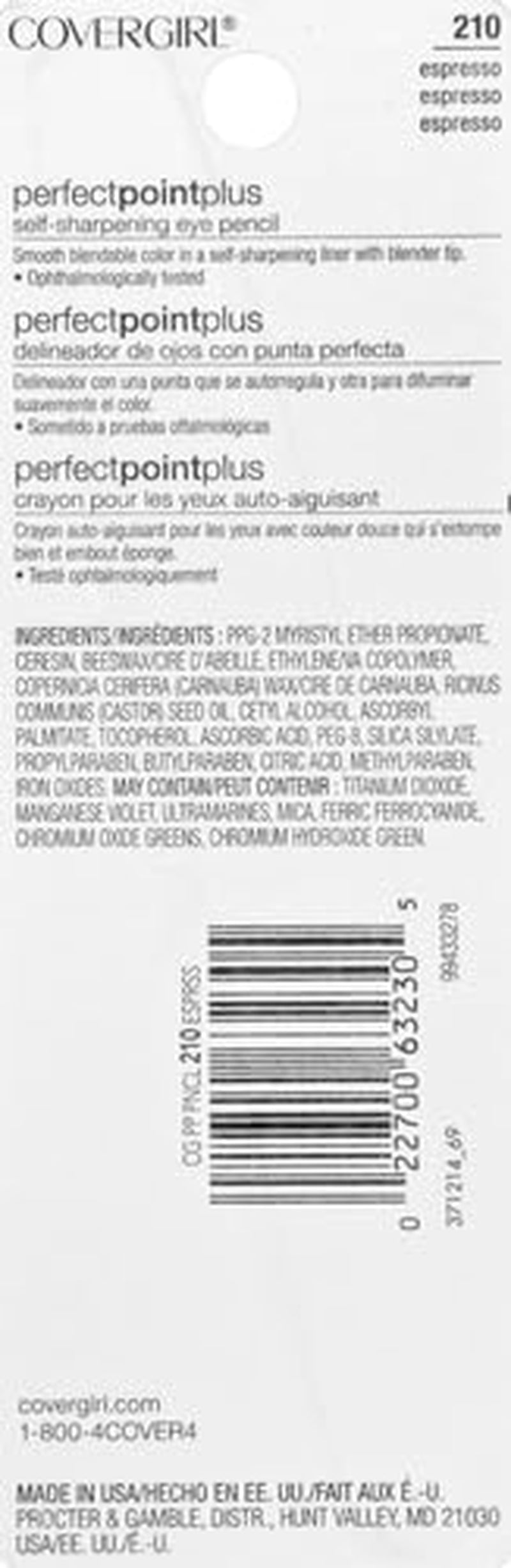 Perfect Point plus Eyeliner Pencil, Espresso, Long-Lasting, Versatile Brown Eyeliner, Soft Smudging Tip, No Sharpening Needed, Pack of 1