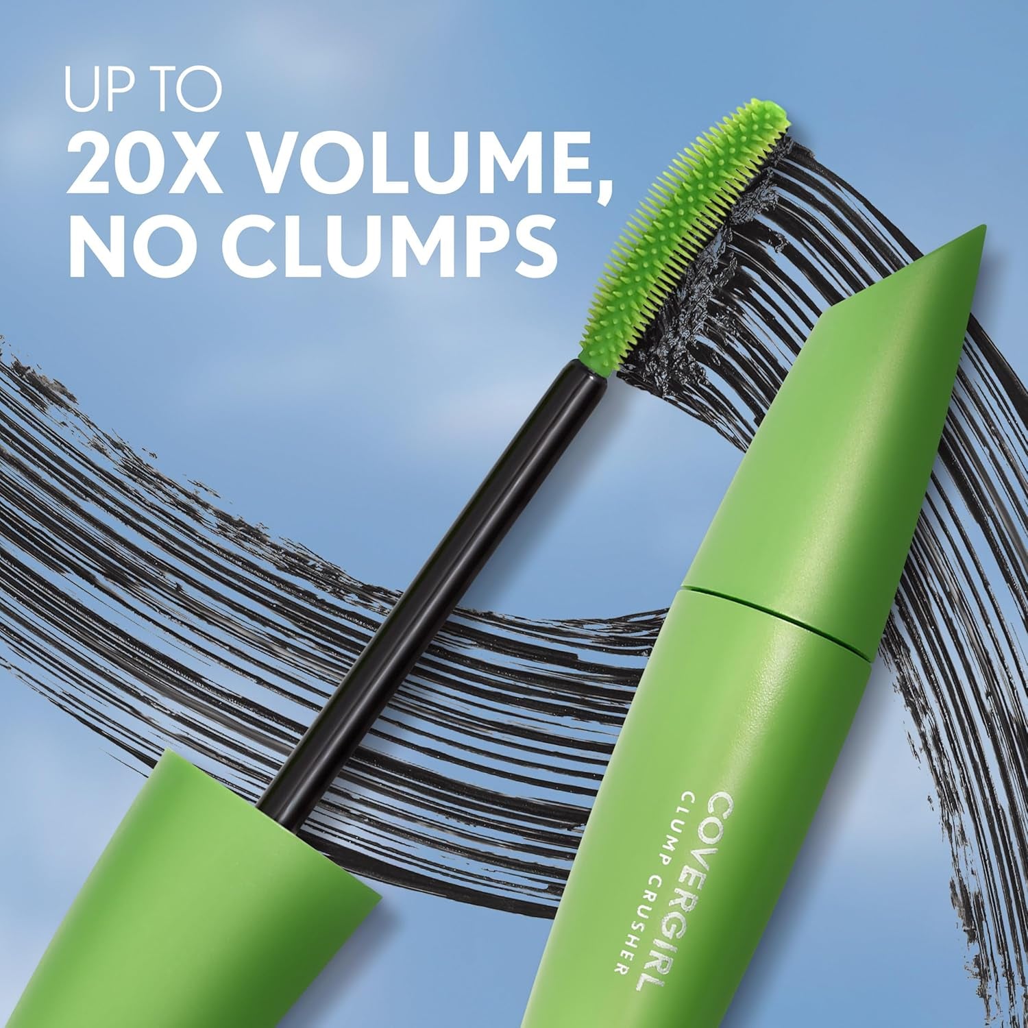 Clump Crusher Mascara, 20X More Volume, Double Sided Brush, Long-Lasting Wear - 800 Very Black (Pack of 1)