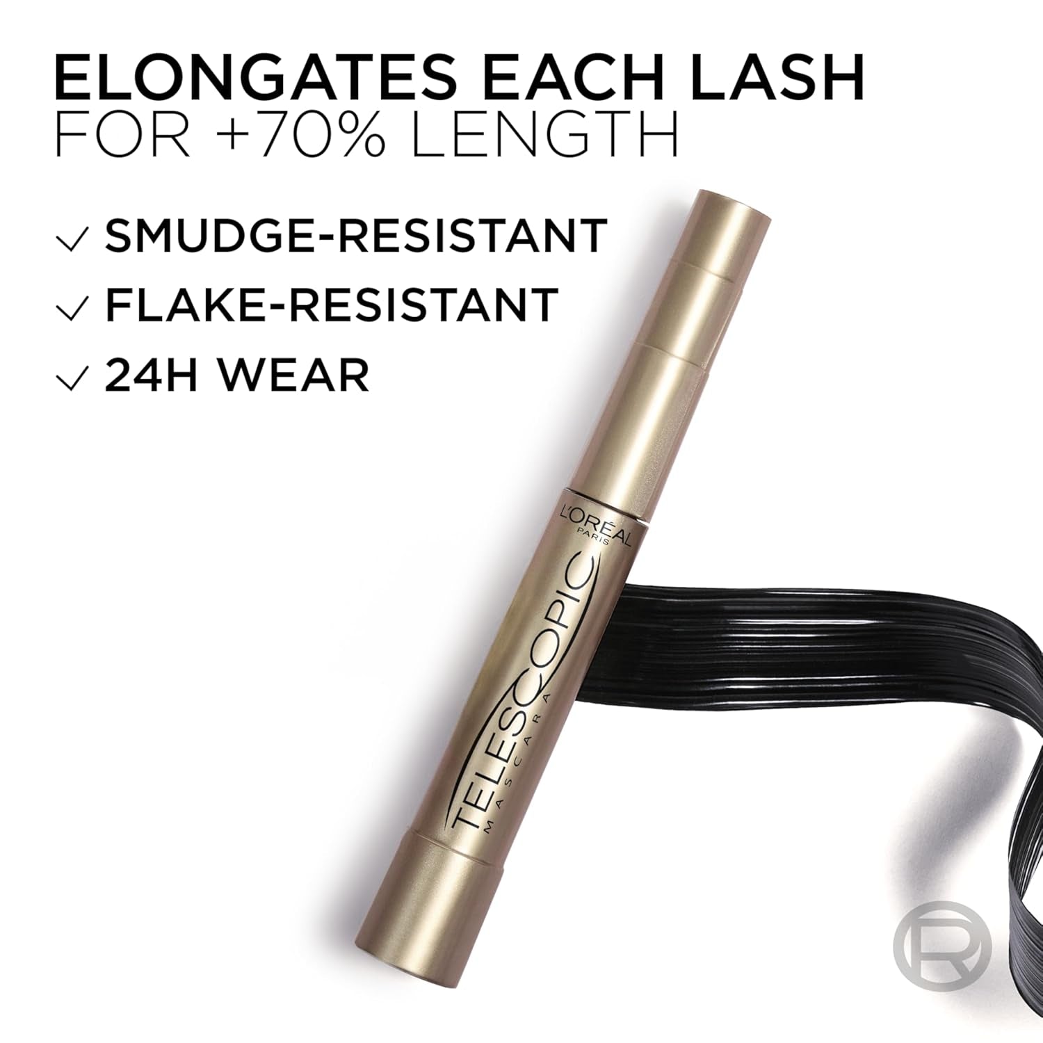 Makeup Telescopic Original Lengthening Mascara, Blackest Black, 0.27 Fl Oz (1 Count)