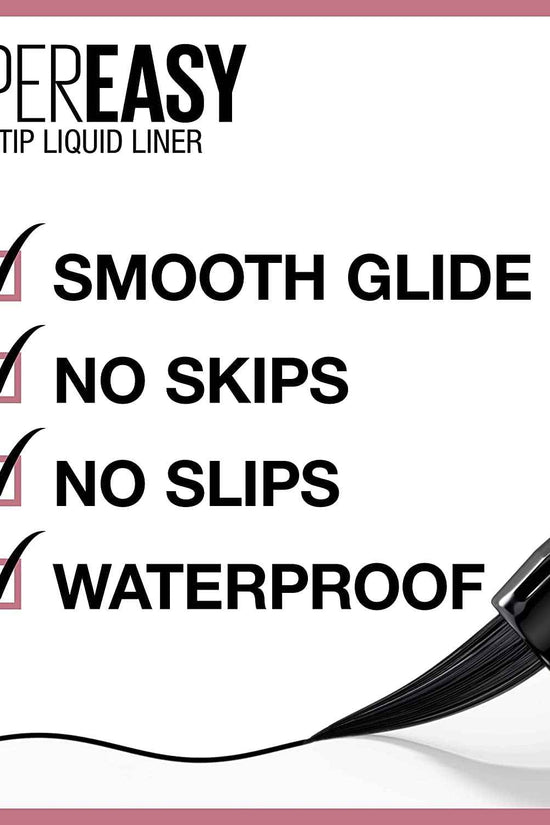 Hyper Easy Liquid Pen No-Skip Eyeliner, Satin Finish, Waterproof Formula, Pitch Black, 0.018 Fl Oz