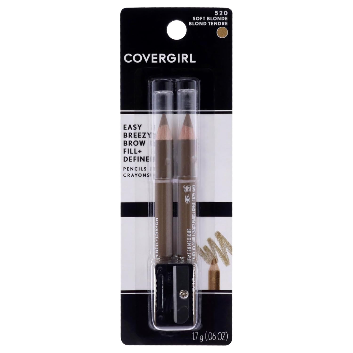 - Easy Breezy Brow Fill + Define Brow Pencil, Sharpener Included, Long-Lasting, Deeply Pigmented, Blendable Formula, 100% Cruelty-Free