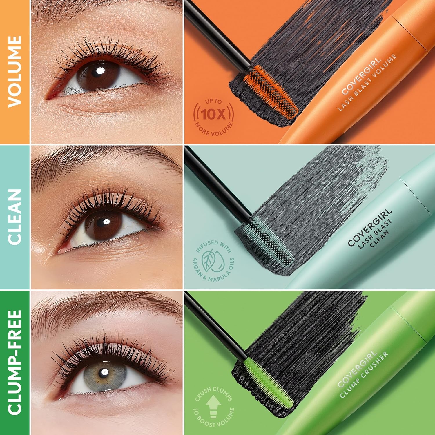 Clump Crusher Mascara, 20X More Volume, Double Sided Brush, Long-Lasting Wear - 800 Very Black (Pack of 1)