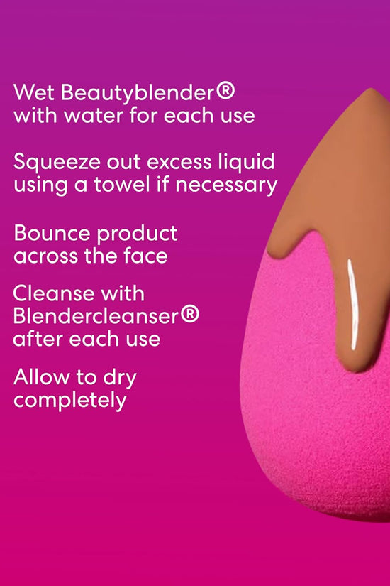 ® | Original Pink Beauty Blender Makeup Sponge, Super-Soft Foam Easily Blends Foundations, Powders & Creams, Made in USA, Reusable, Washable, Streak Free Application, Vegan, Cruelty Free