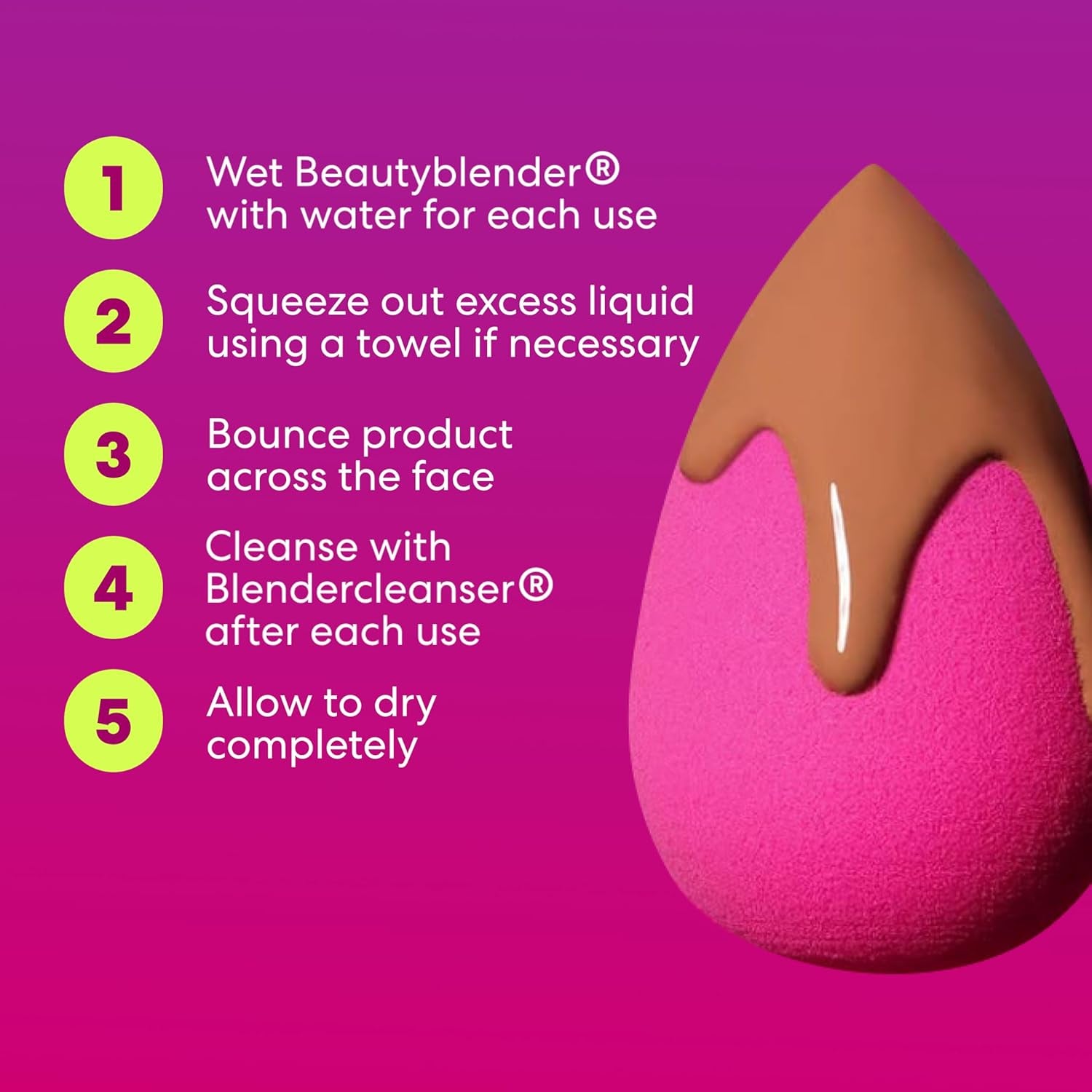 ® | Original Pink Beauty Blender Makeup Sponge, Super-Soft Foam Easily Blends Foundations, Powders & Creams, Made in USA, Reusable, Washable, Streak Free Application, Vegan, Cruelty Free