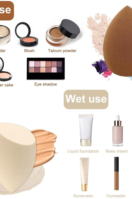 12 Pieces Professional Makeup Sponge Set,Latex Free Flawless Soft Setting Face Puffs,Multicolor Beauty Sponge Blender Cosmetic Applicator for Powder,Liquid,Facial Makeup Tools