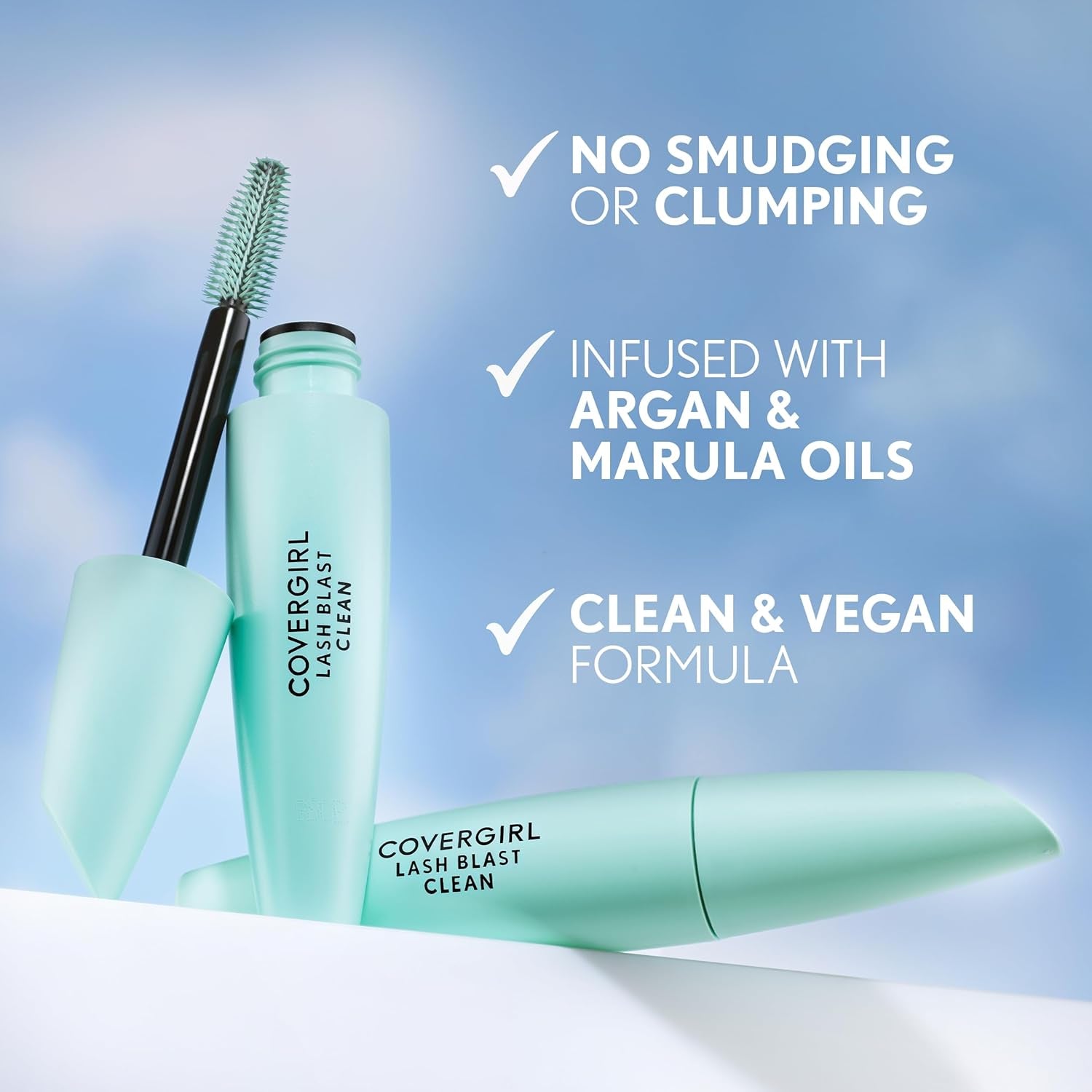 Lash Blast Clean Volume Mascara, Vegan Formula, Volumizing, Smudge-Proof, Cruelty Free, Very Black, 1 Count