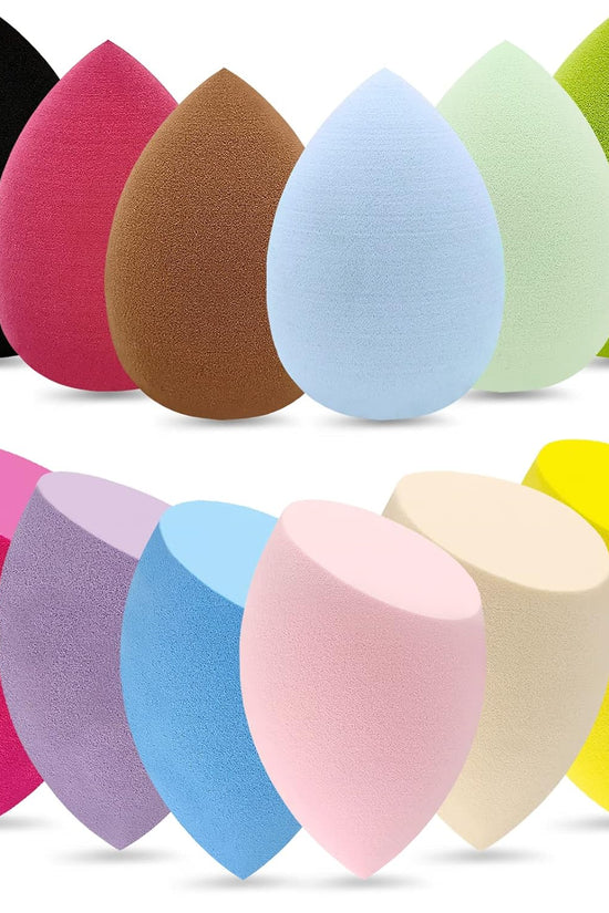 12 Pieces Professional Makeup Sponge Set,Latex Free Flawless Soft Setting Face Puffs,Multicolor Beauty Sponge Blender Cosmetic Applicator for Powder,Liquid,Facial Makeup Tools