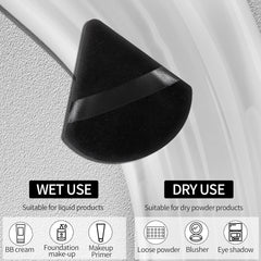 6 Pcs Powder Puff Face Soft Triangle Makeup Puff Velour Makeup Sponge Beauty Blender for Loose Powder (Black)