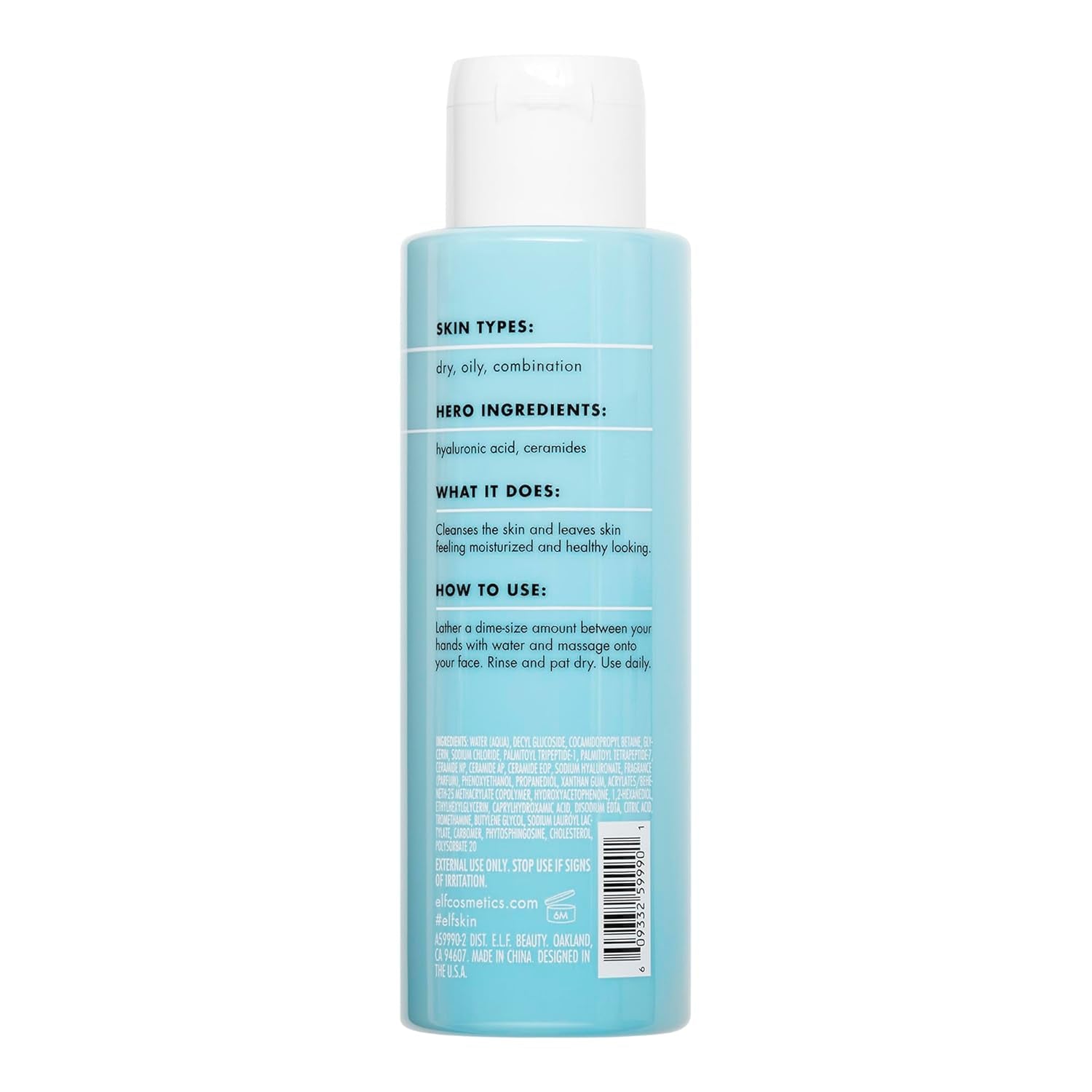SKIN Holy Hydration! Daily Cleanser, Face Cleanser for Washing Away Excess Oil, Impurities & Makeup, Made with Hyaluronic Acid, Vegan & Cruelty-Free
