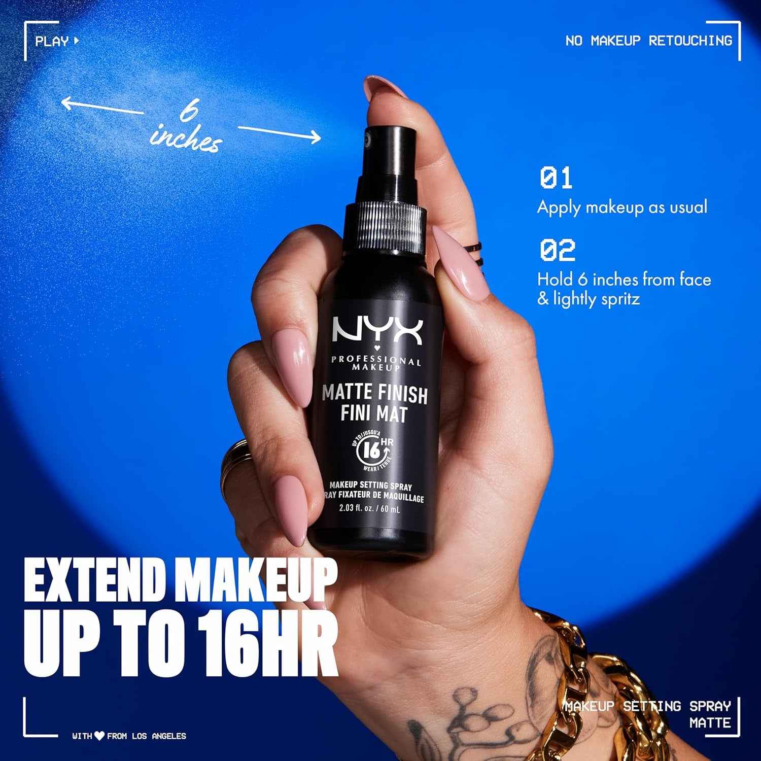 Makeup Setting Spray - Matte Finish, Long-Lasting Face Mist for up to 16HR Wear, Vegan Formula