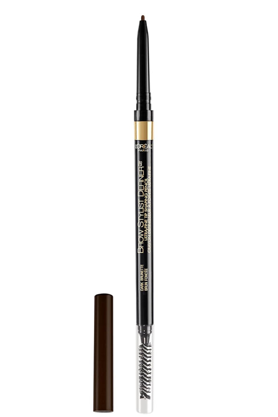 Makeup Brow Stylist Definer Waterproof Eyebrow Pencil, Ultra-Fine Mechanical Pencil, Draws Tiny Brow Hairs and Fills in Sparse Areas and Gaps, Dark Brunette, 0.003 Ounce (Pack of 1)