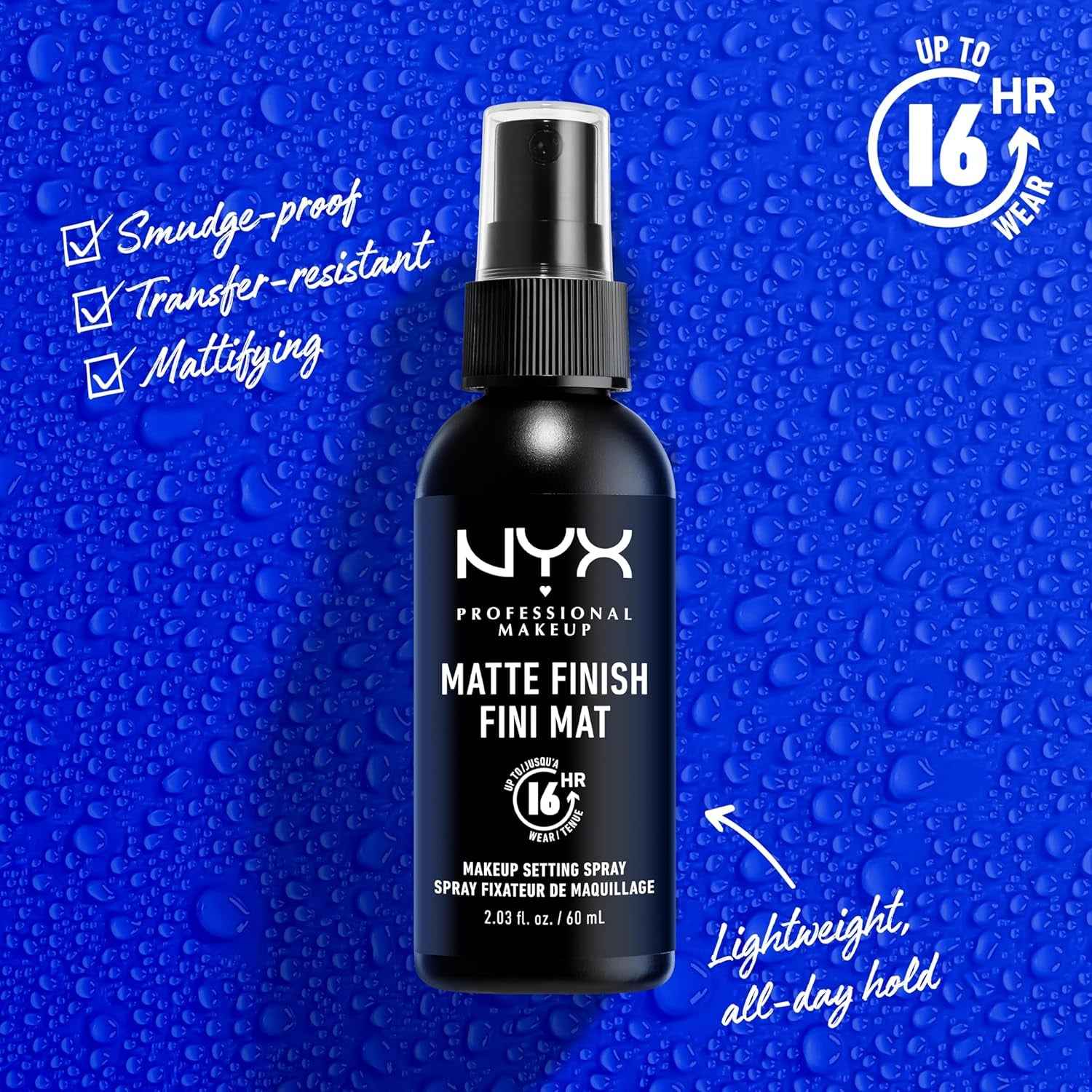 Makeup Setting Spray - Matte Finish, Long-Lasting Face Mist for up to 16HR Wear, Vegan Formula