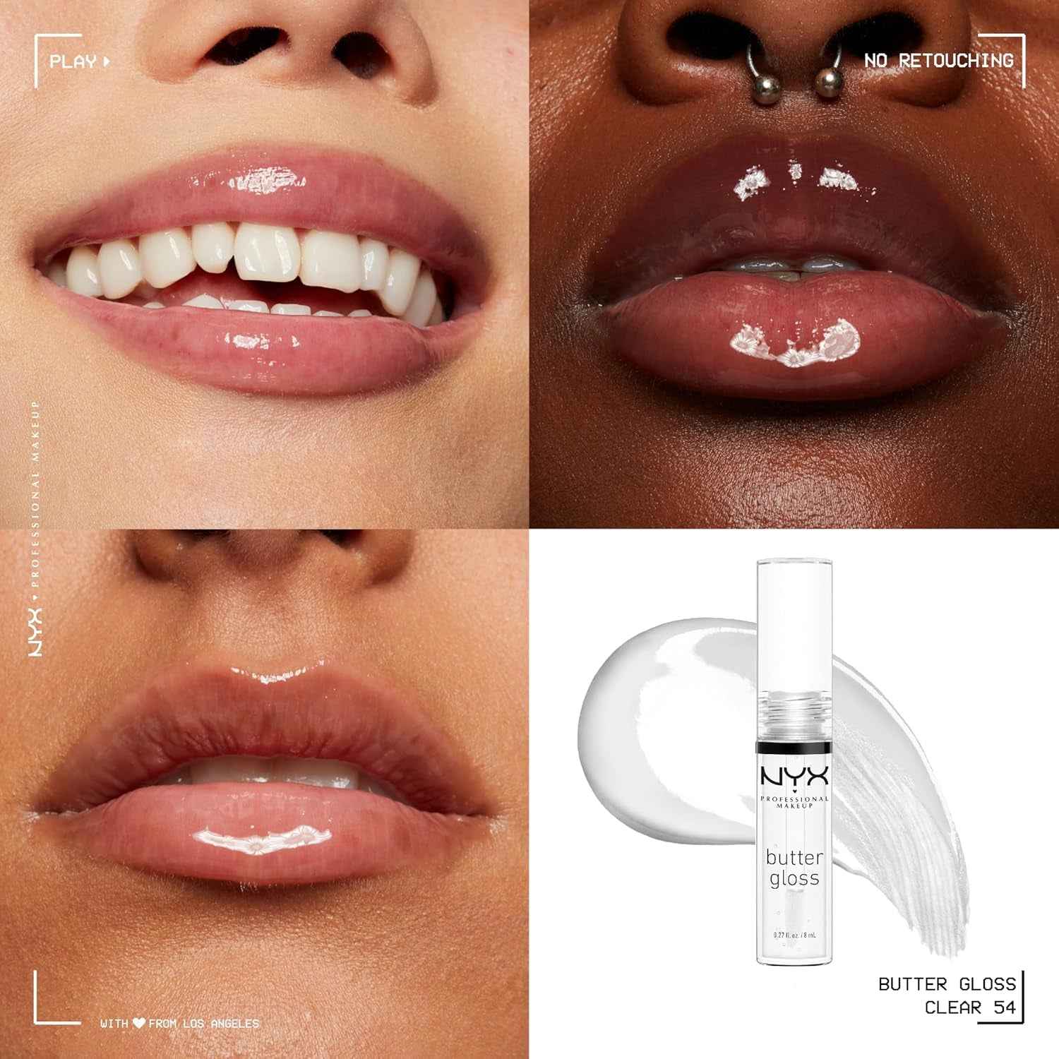 Butter Gloss, Non-Sticky Lip Gloss - Sugar Glass ,Clear