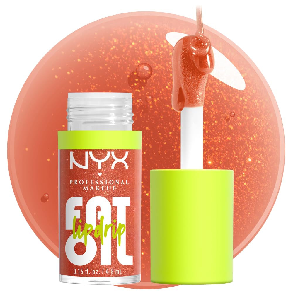 Fat Oil Lip Drip, Moisturizing Lip Oil Gloss, Vegan Tinted Formula, up to 12 HR Hydration - Missed Call (Sheer Pink)