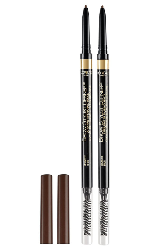 Makeup Brow Stylist Definer Waterproof Eyebrow Pencil, Ultra-Fine Mechanical Pencil, Draws Tiny Brow Hairs and Fills in Sparse Areas and Gaps, Dark Brunette, 0.003 Ounce (Pack of 1)