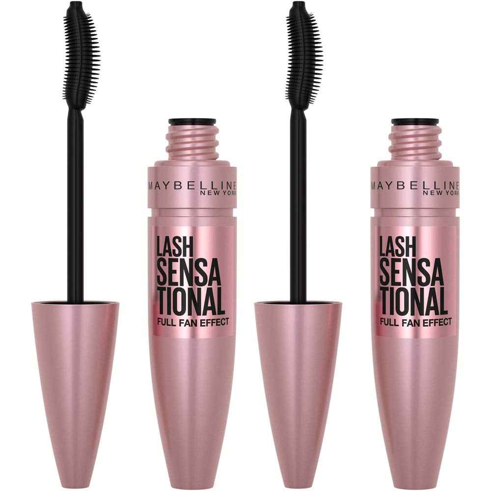 Lash Sensational Washable Mascara, Lengthening and Volumizing for a Full Fan Effect, Blackest Black, 1 Count