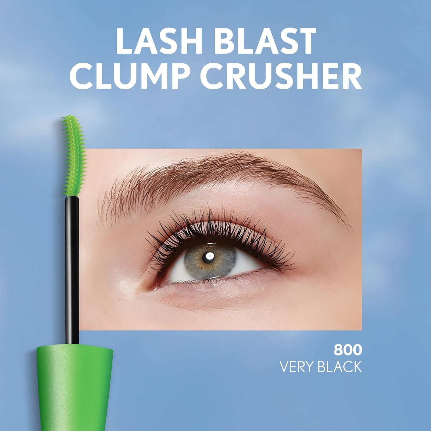 Clump Crusher Mascara, 20X More Volume, Double Sided Brush, Long-Lasting Wear - 800 Very Black (Pack of 1)
