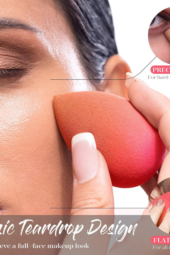 Makeup Sponge Set 5 Pack Micro Porous Low Absorption Soft Latex Free Foundation Beauty Sponges & Blenders for Powder Cream