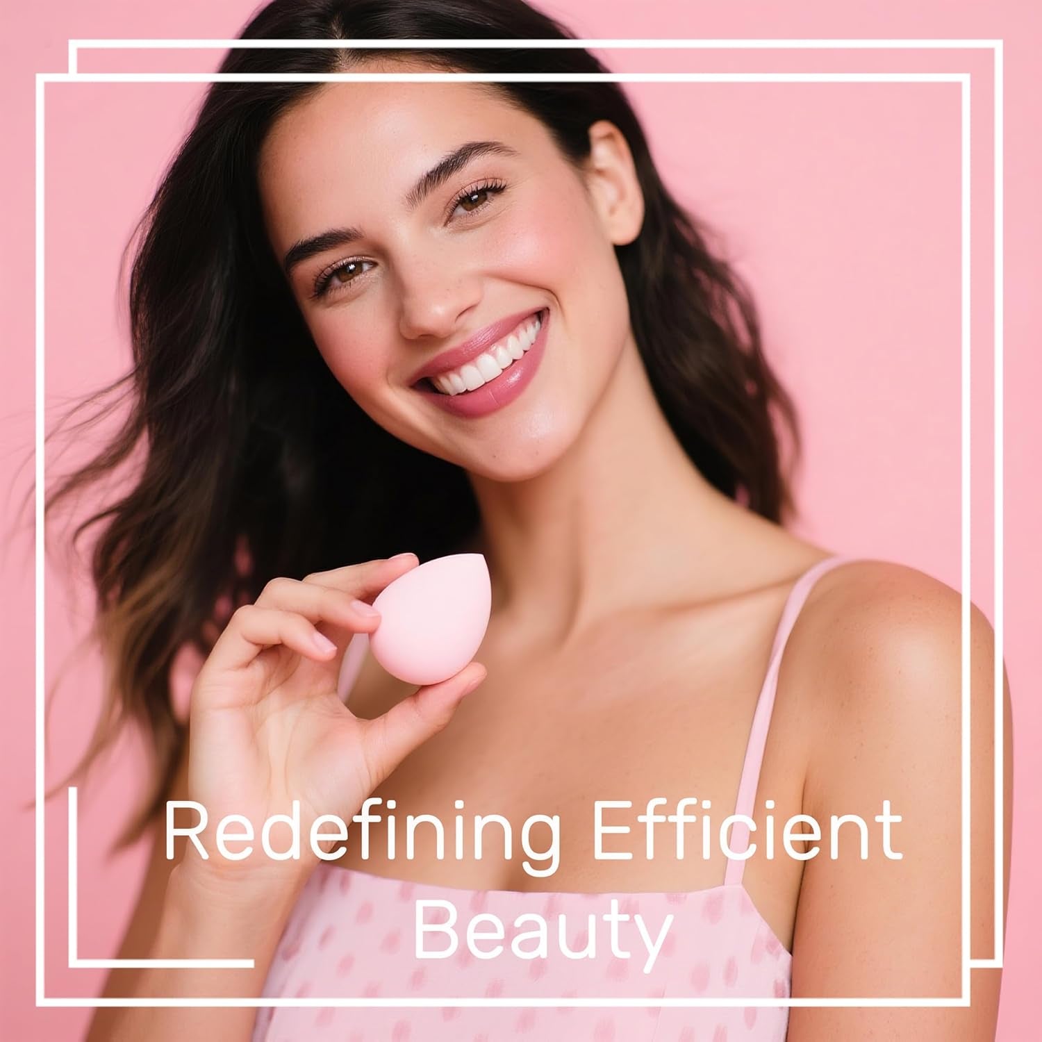 Makeup Sponge Set  with Storage Case 7 Pcs for Liquid, Cream, and Powder,Save Foundation with 1 Mini Makeup Sponge for Travel Daily Use (A-Pink）