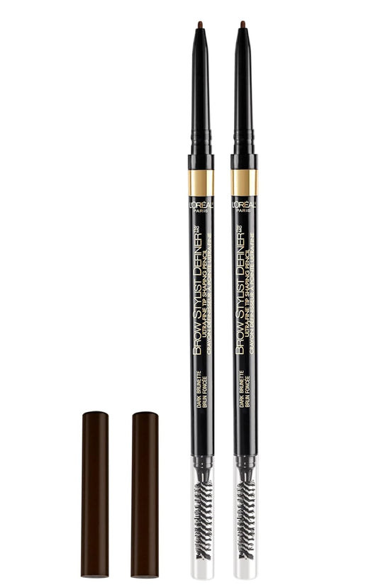 Makeup Brow Stylist Definer Waterproof Eyebrow Pencil, Ultra-Fine Mechanical Pencil, Draws Tiny Brow Hairs and Fills in Sparse Areas and Gaps, Dark Brunette, 0.003 Ounce (Pack of 1)