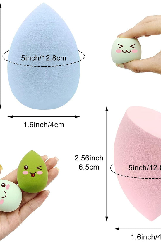 12 Pieces Professional Makeup Sponge Set,Latex Free Flawless Soft Setting Face Puffs,Multicolor Beauty Sponge Blender Cosmetic Applicator for Powder,Liquid,Facial Makeup Tools