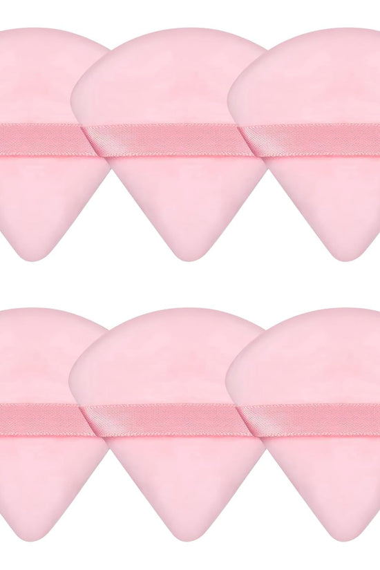 6 Pcs Powder Puff Face Soft Triangle Makeup Puff Velour Makeup Sponge Beauty Blender for Loose Powder (Black)