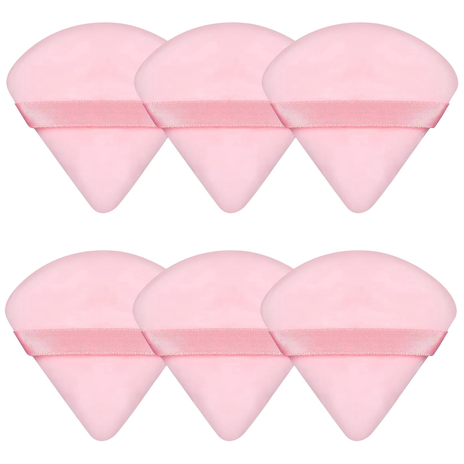 6 Pcs Powder Puff Face Soft Triangle Makeup Puff Velour Makeup Sponge Beauty Blender for Loose Powder (Black)