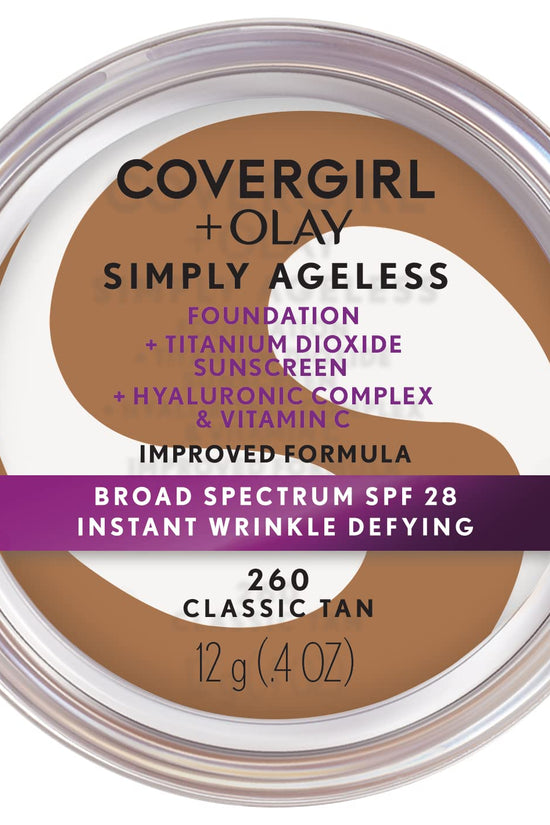 & Olay Simply Ageless Instant Wrinkle-Defying Foundation, Creamy Natural 0.44 Fl Oz (Pack of 1)