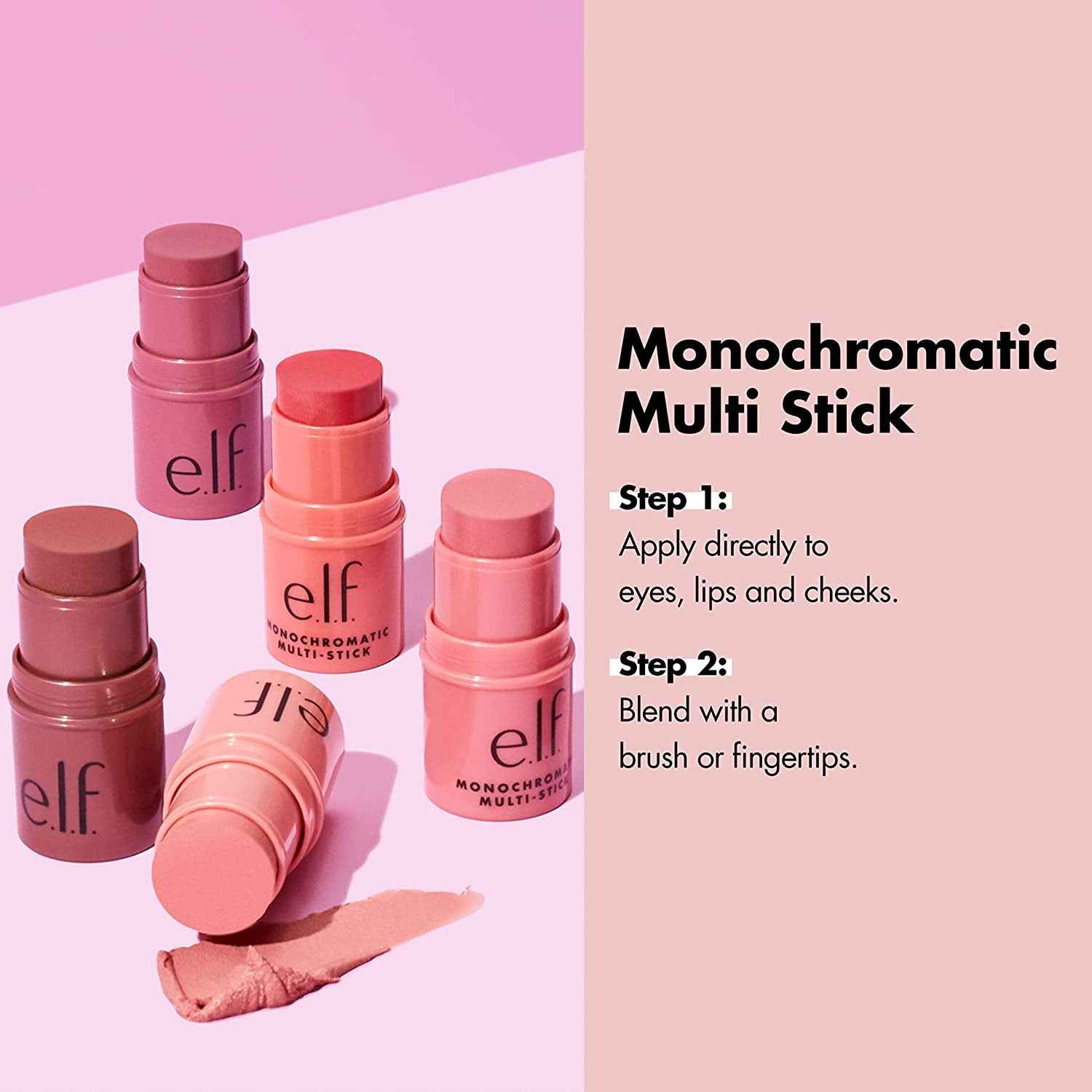 Monochromatic Multi Stick, Luxuriously Creamy & Blendable Color, for Eyes, Lips & Cheeks, Dazzling Peony, 0.17 Oz
