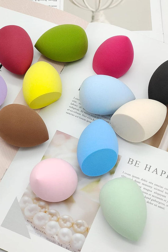 12 Pieces Professional Makeup Sponge Set,Latex Free Flawless Soft Setting Face Puffs,Multicolor Beauty Sponge Blender Cosmetic Applicator for Powder,Liquid,Facial Makeup Tools