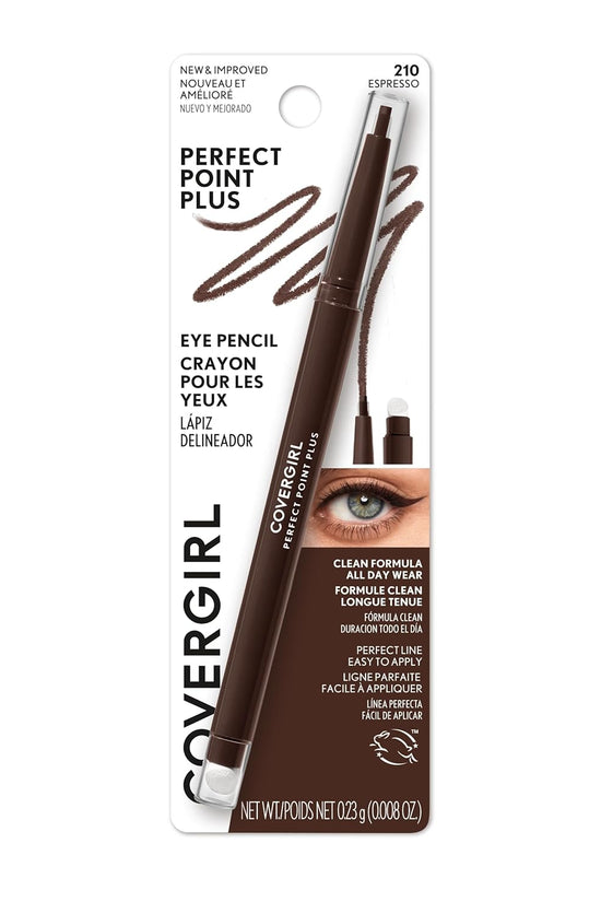 Perfect Point plus Eyeliner Pencil, Espresso, Long-Lasting, Versatile Brown Eyeliner, Soft Smudging Tip, No Sharpening Needed, Pack of 1
