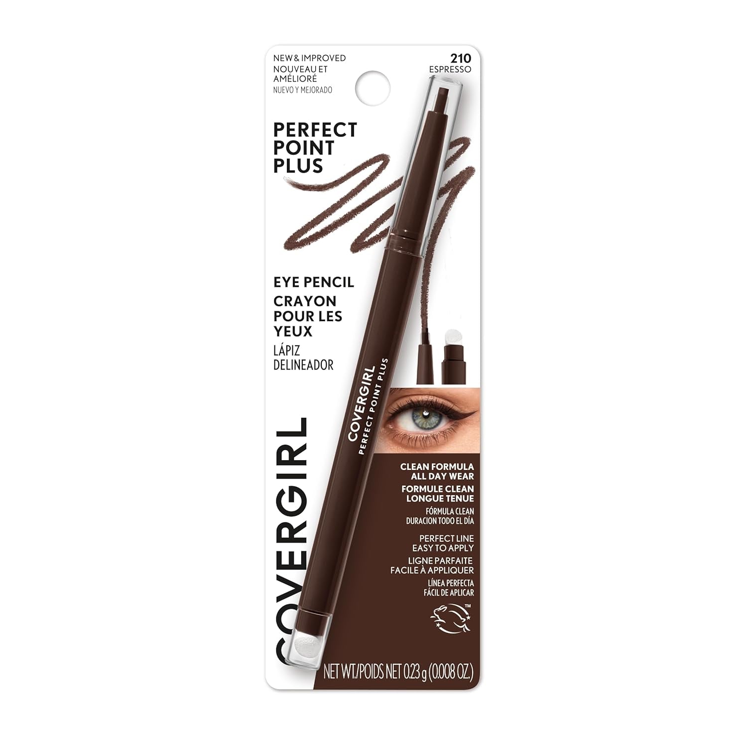 Perfect Point plus Eyeliner Pencil, Espresso, Long-Lasting, Versatile Brown Eyeliner, Soft Smudging Tip, No Sharpening Needed, Pack of 1