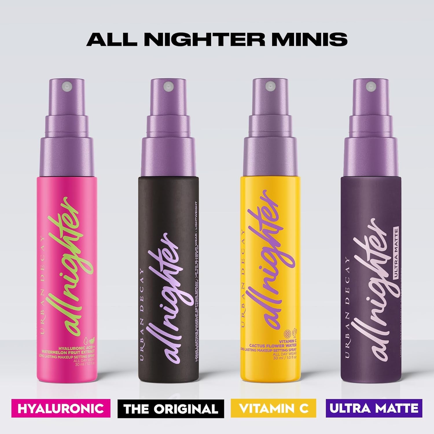 All Nighter Ultra Matte Makeup Setting Spray for Face, Transfer-Proof, Long-Lasting 16 HR Wear, with Oil-Absorbing Kaolin Clay, Matte Finish, Oil-Free, Paraben-Free, Vegan
