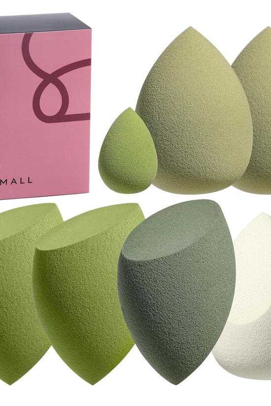 Makeup Sponge Set  with Storage Case 7 Pcs for Liquid, Cream, and Powder,Save Foundation with 1 Mini Makeup Sponge for Travel Daily Use (A-Pink）