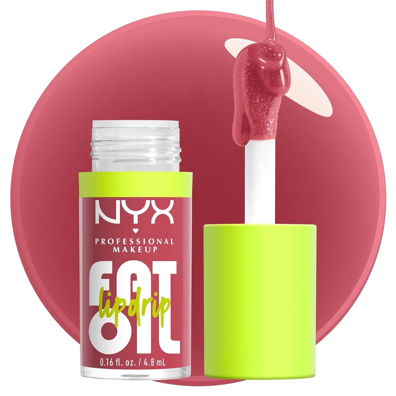 Fat Oil Lip Drip, Moisturizing Lip Oil Gloss, Vegan Tinted Formula, up to 12 HR Hydration - Missed Call (Sheer Pink)