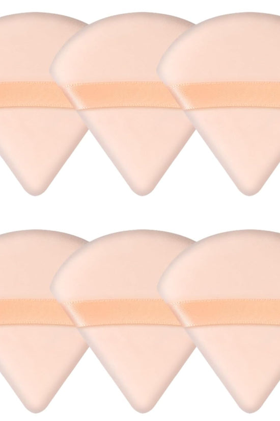 6 Pcs Powder Puff Face Soft Triangle Makeup Puff Velour Makeup Sponge Beauty Blender for Loose Powder (Black)