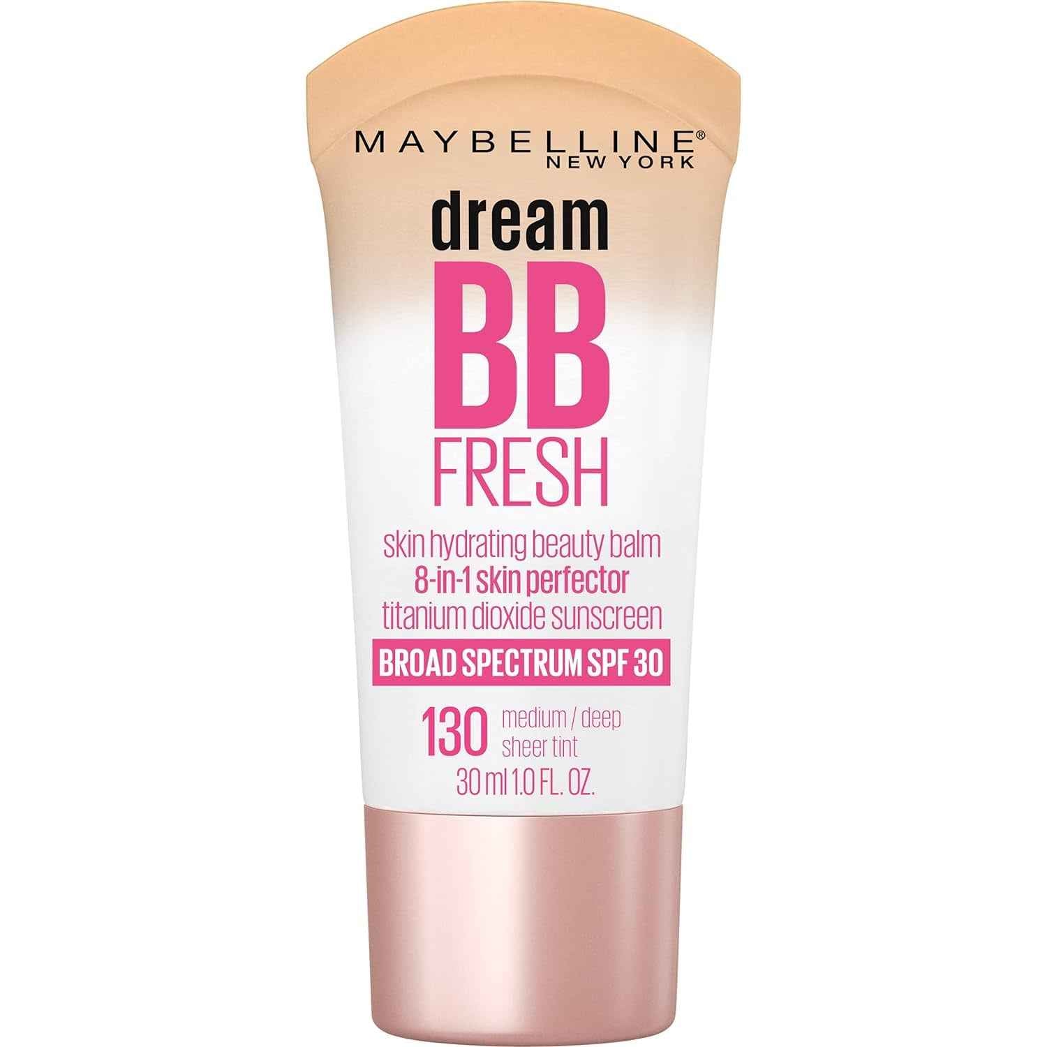 Dream Fresh Skin Hydrating BB Cream, 8-In-1 Skin Perfecting Beauty Balm with Broad Spectrum SPF 30, Sheer Tint Coverage, Oil-Free, Light/Medium, 1 Fl Oz